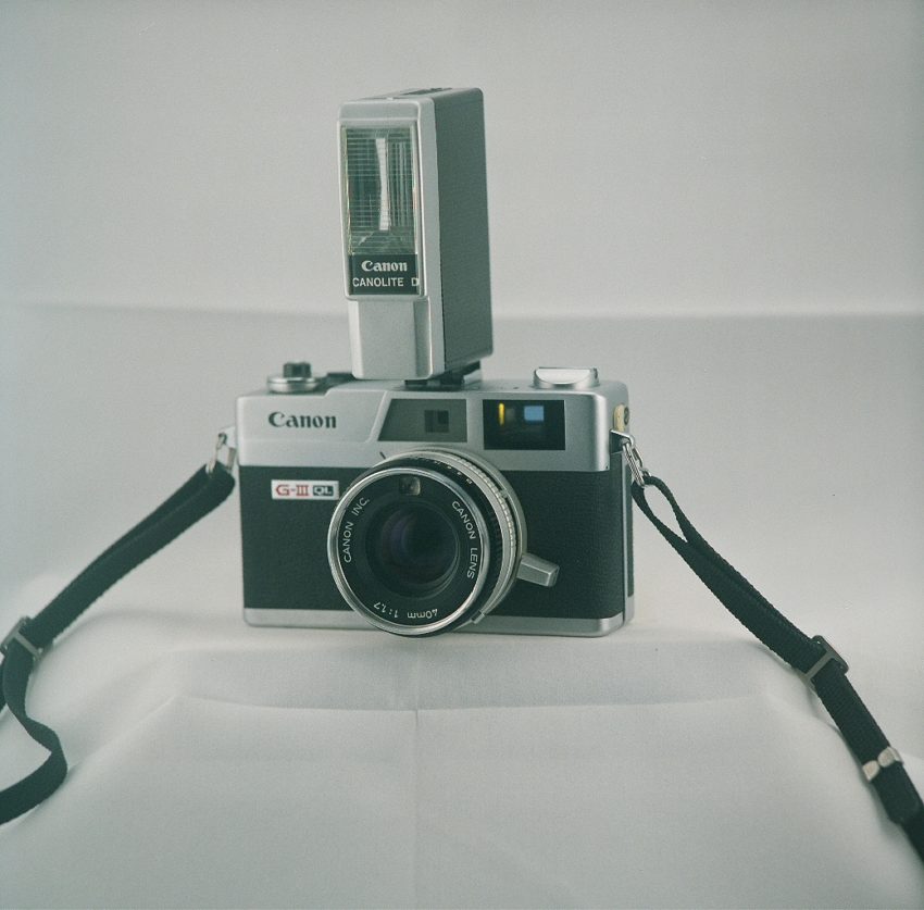 Canon Canonet QL17 Giii camera with Canolite D flash