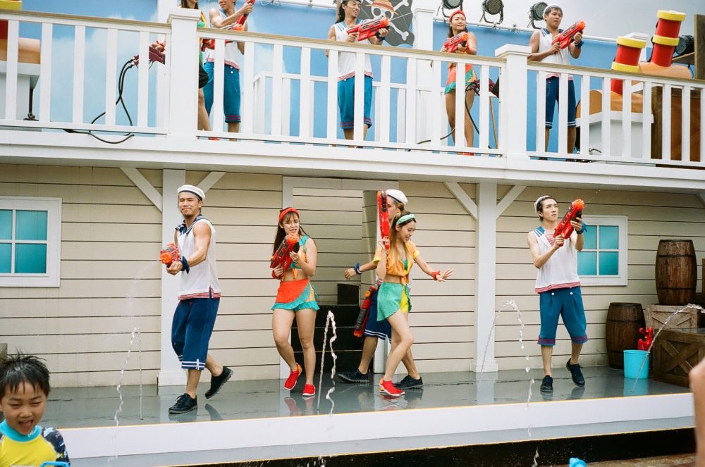dancers with water guns at Ocean Park, Hong Kong