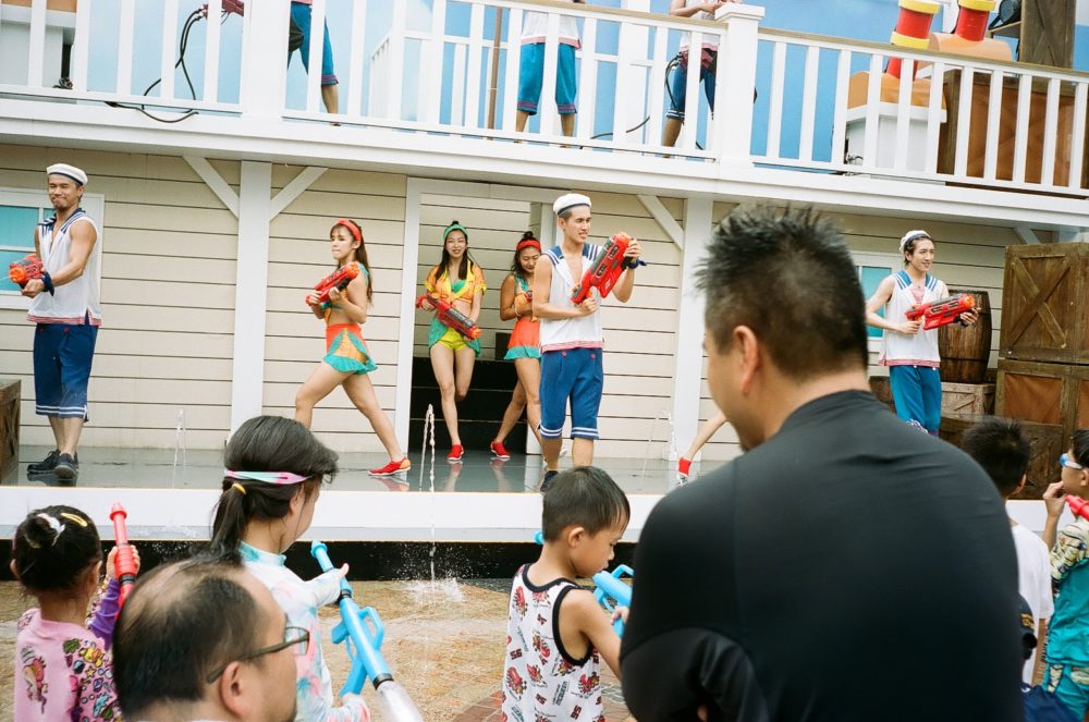 children water fight at Ocean Park, Hong Kong