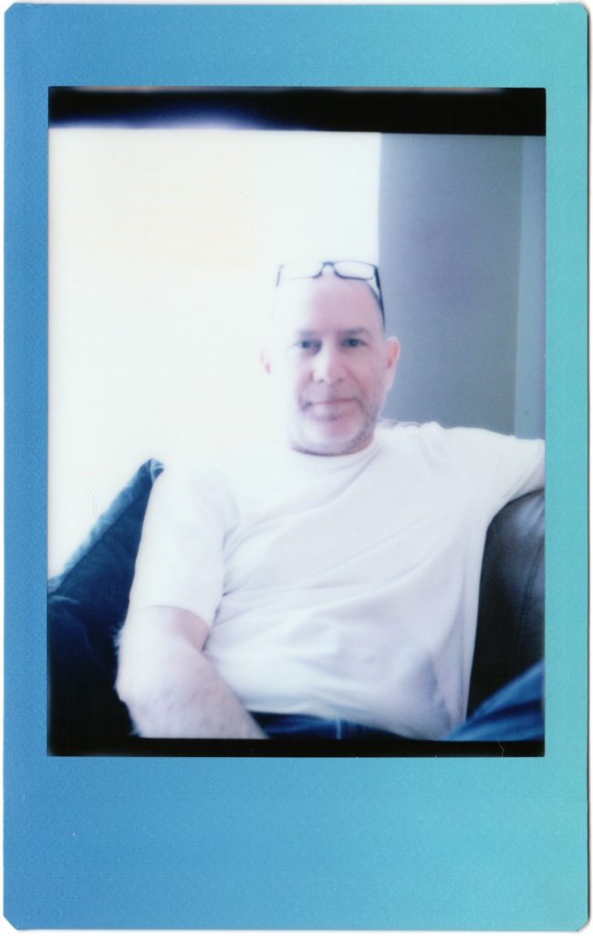 self-portrait shot with Mamiya C220 on Instax Mini film
