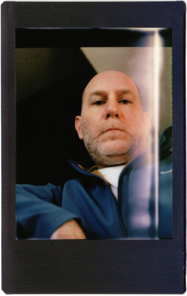 selfie & light leak shot with Mamiya C220 on Instax Mini film