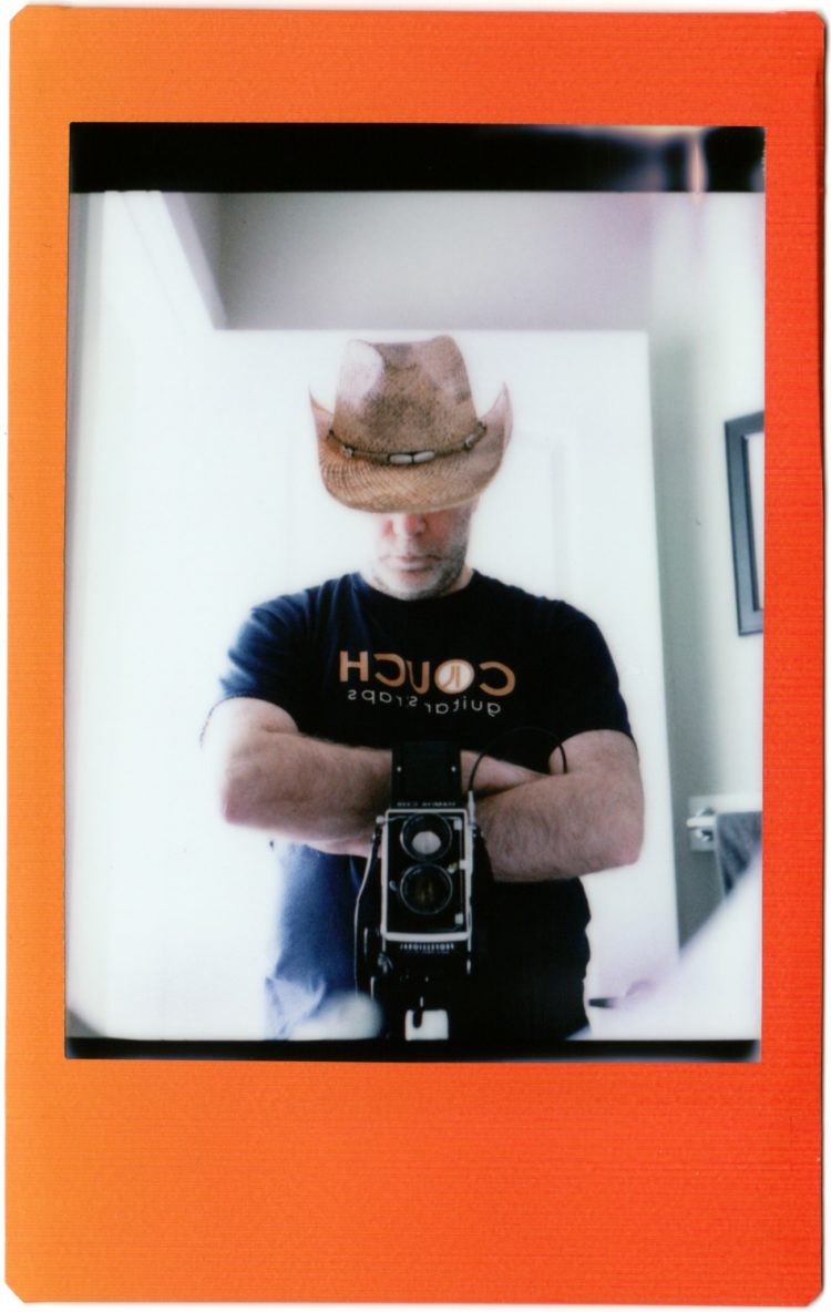 cowboy selfie shot with Mamiya C220 on Instax Mini film