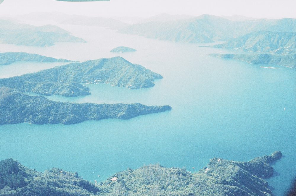 Queen Charlotte Sound New Zealand from the air