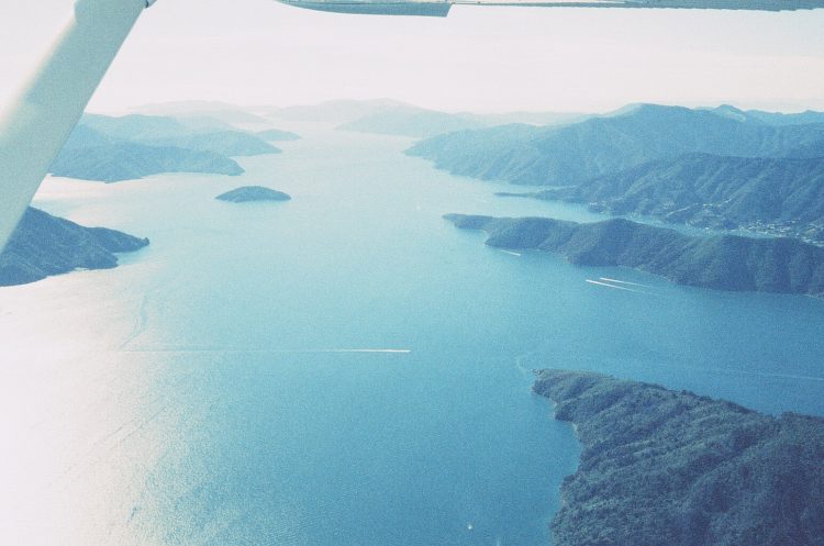 Queen Charlotte Sound New Zealand from the air