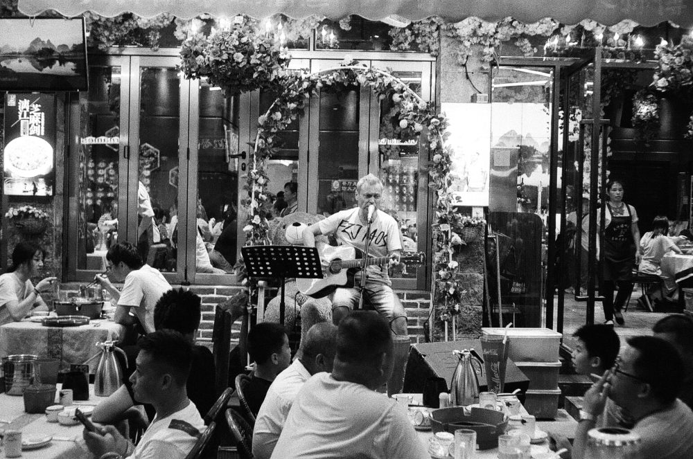 a singer in Yangshuo, China