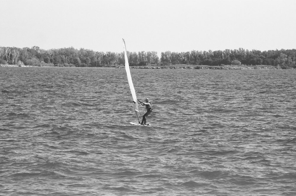 sailboarding on Lake Ontario