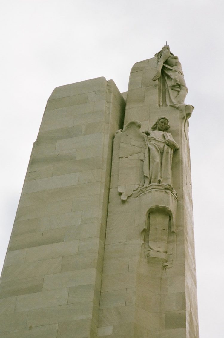 statues of Peace and Knowledge at the Vimy Memorial
