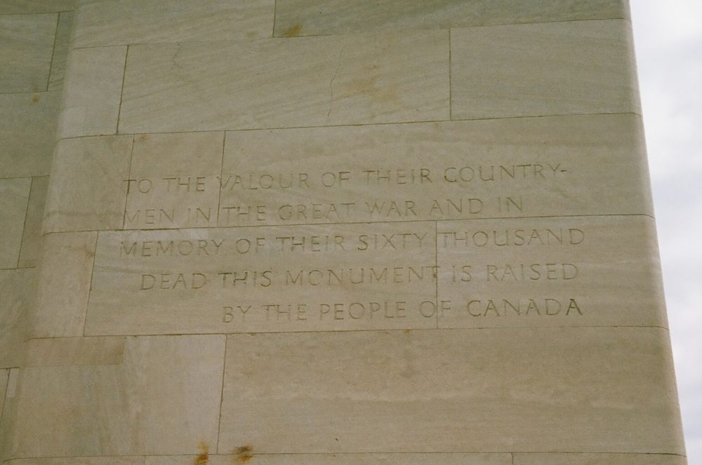 Vimy Memorial inscription