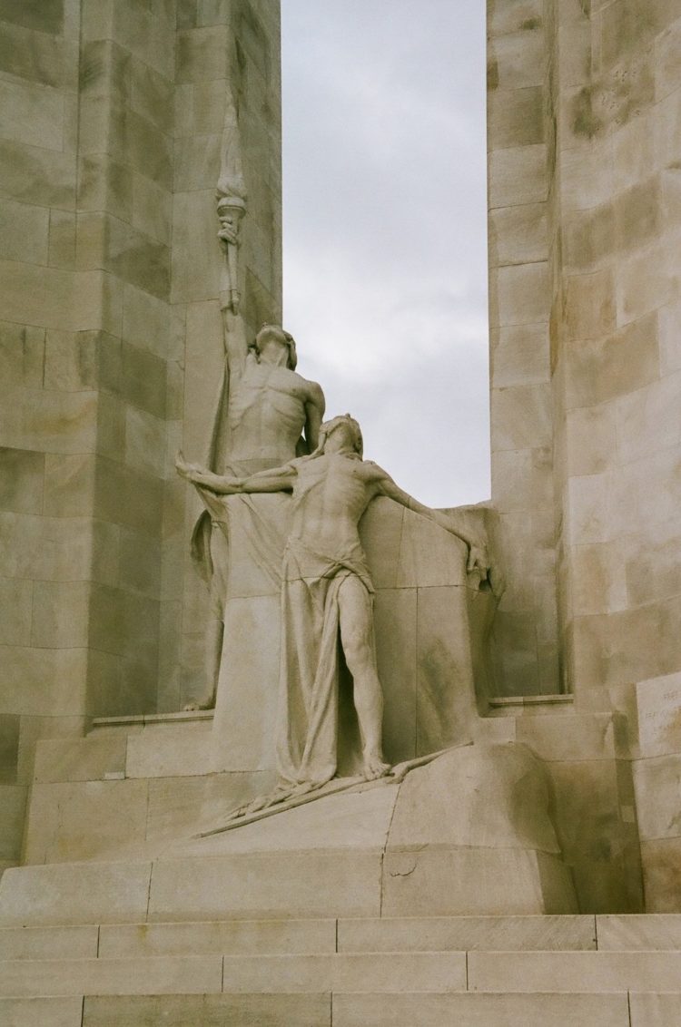 statue of the Spirit of Sacrifice at Vimy Memorial