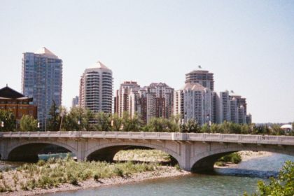 Calgary skyline from Memorial Drive / Bow River