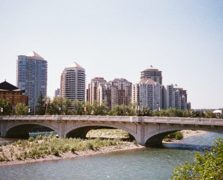 Calgary skyline from Memorial Drive / Bow River
