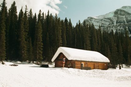 a cabin on Lake Louise