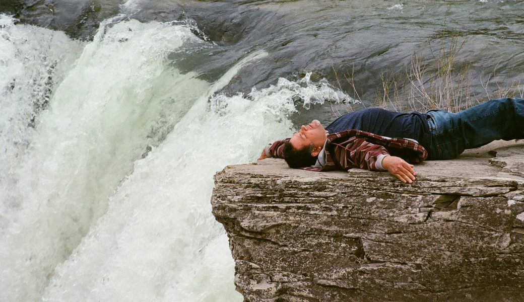 relaxing at Lundbreck Falls