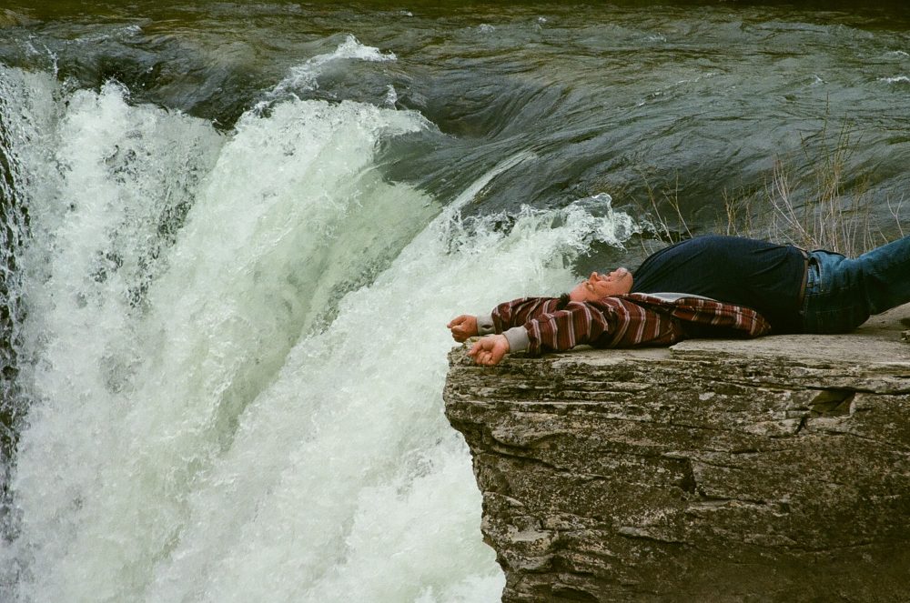 stretching at Lundbreck Falls