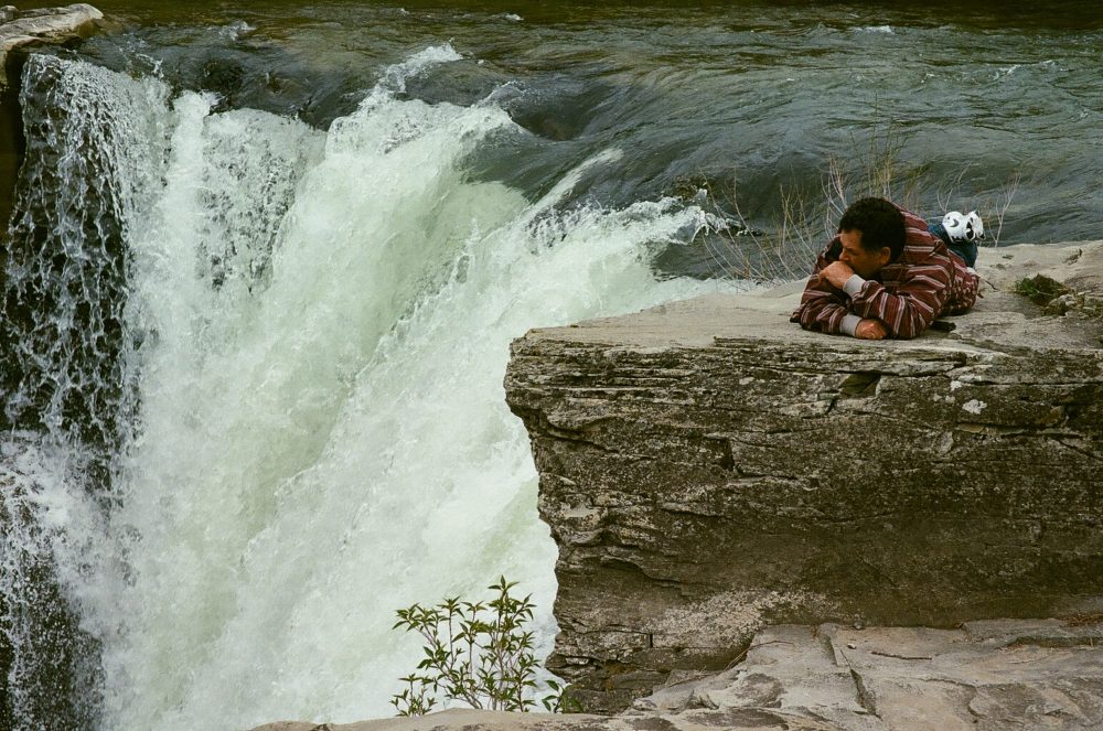 watching Lundbreck Falls