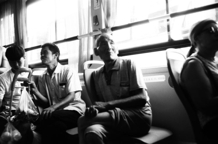 riding the bus in Xi'an, China