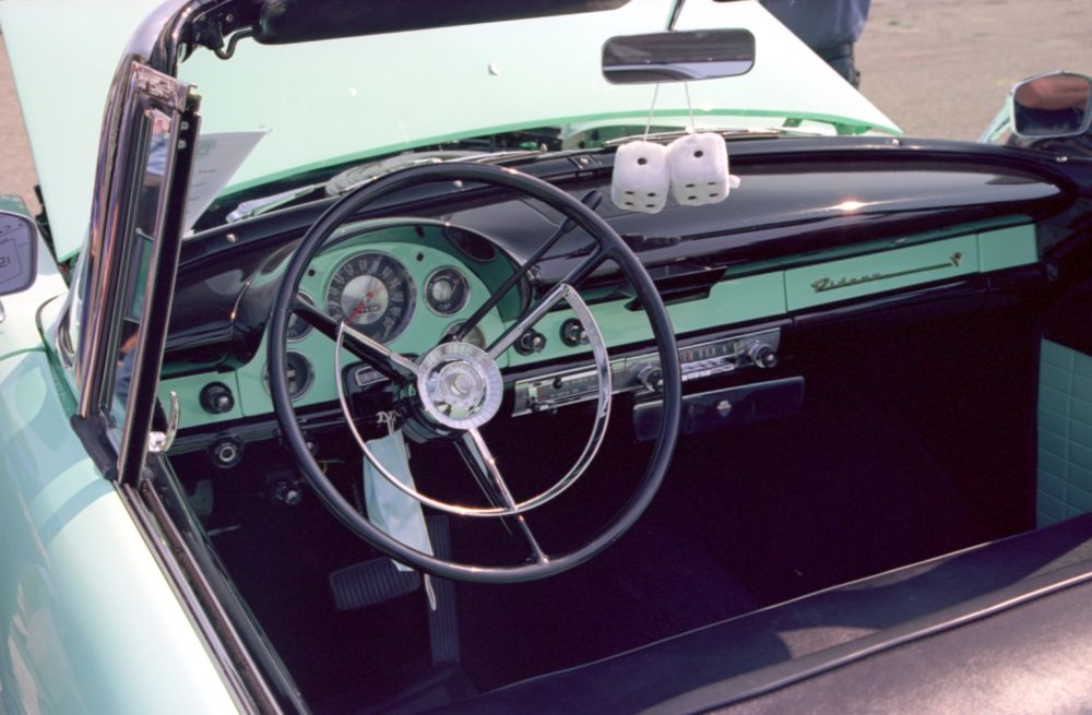 Rideau vintage car dash at Bearspaw Classic Car Show and Shine