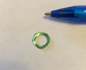 The (nearly finished) shim I made to repair the Olympus Pen EED.