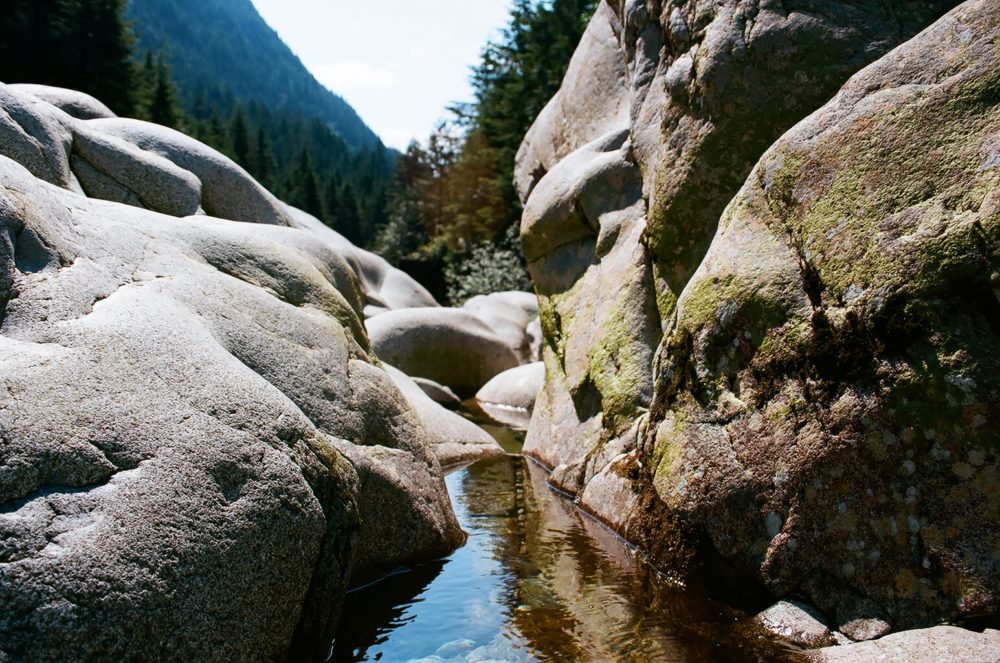 close-up of water & rocks