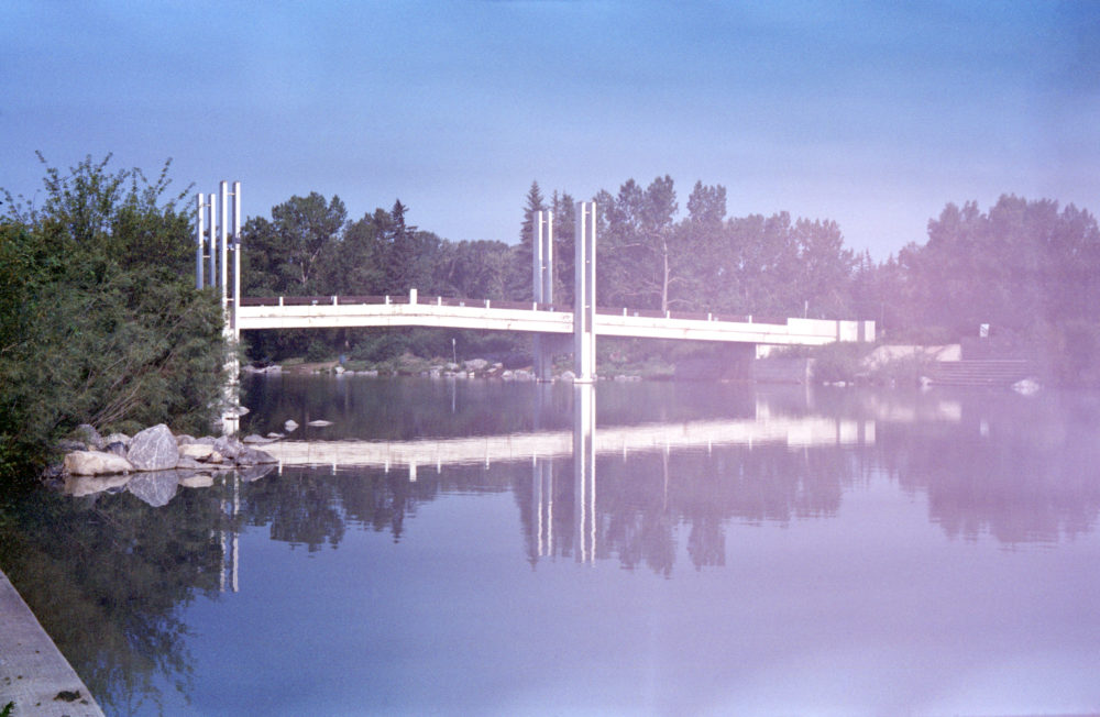 a bridge to Prince's Island Park in Calgary