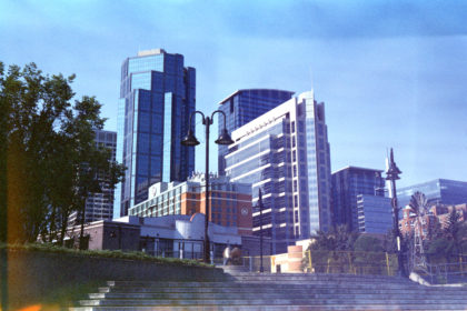 a view of downtown Calgary from Eau Claire