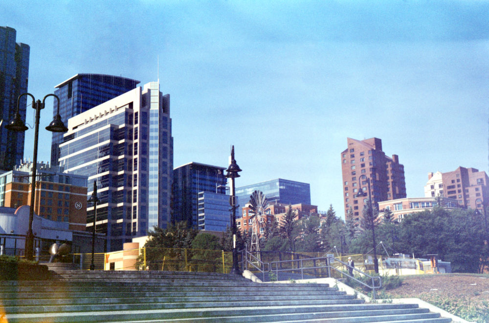 a view of downtown Calgary from Eau Claire