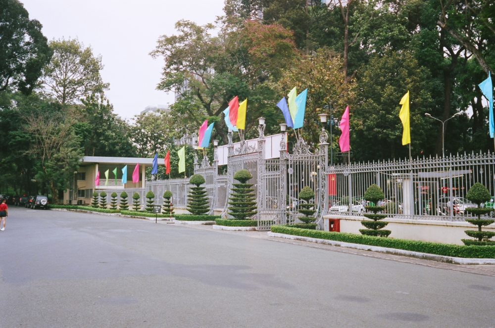 the front gate of Independence Palace in Ho Chi Minh City, Vietnam