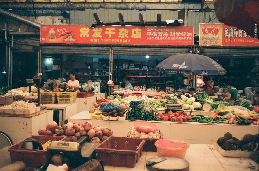 a market in Yangshuo