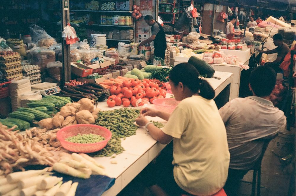 a market in Yangshuo