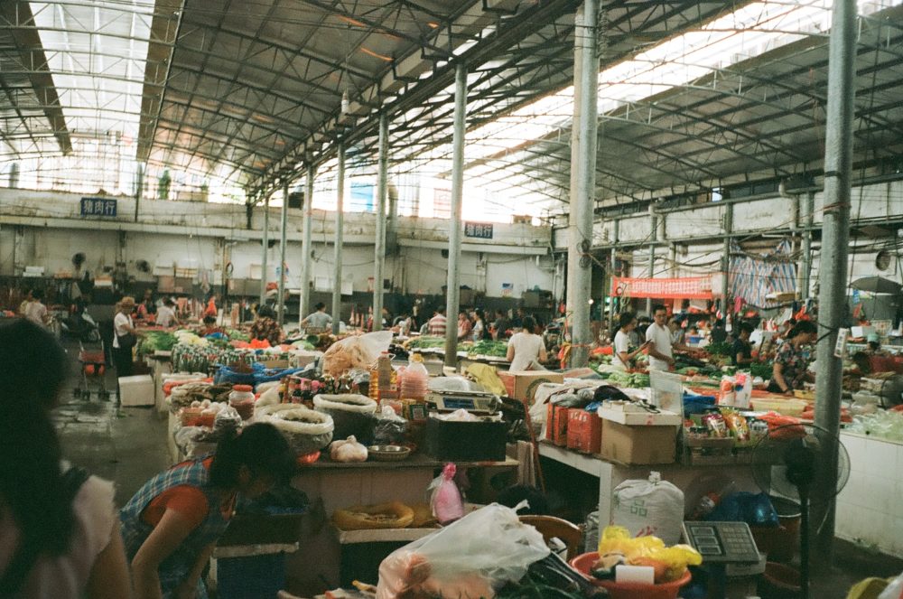 a market in Yangshuo