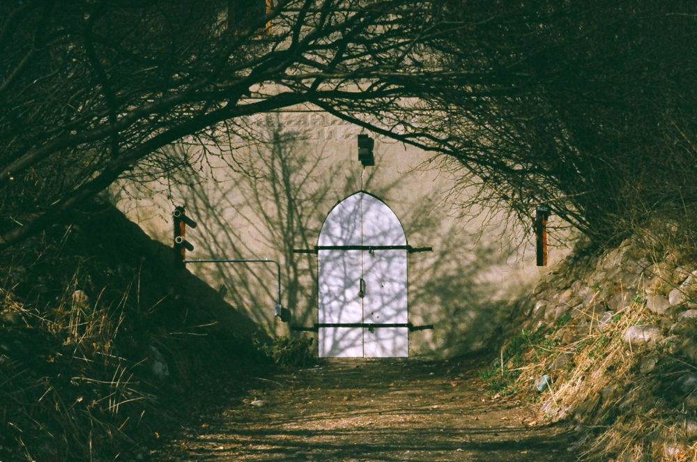 a door at Union Cemetery