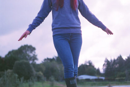 walking on a fence