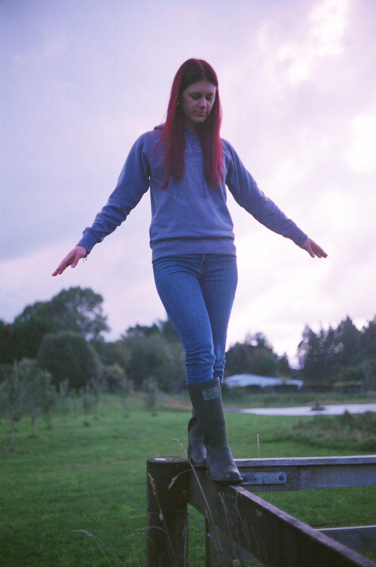 walking on a fence