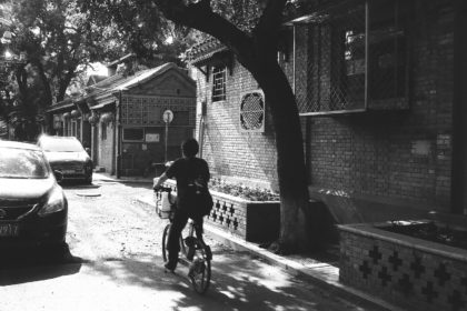 riding through a Beijing hutong