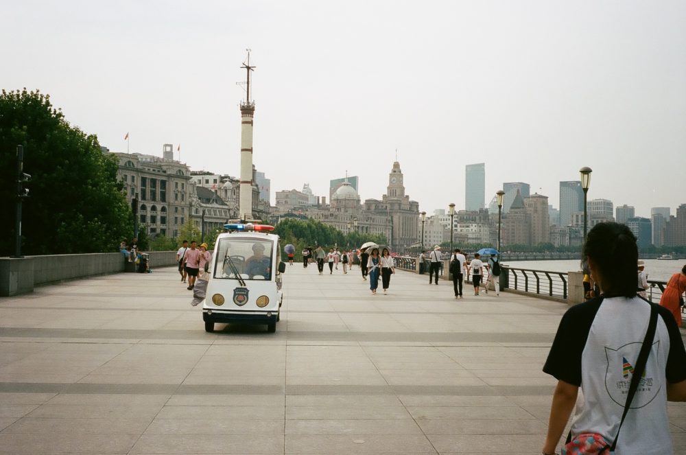 Walking along The Bund in Shanghai