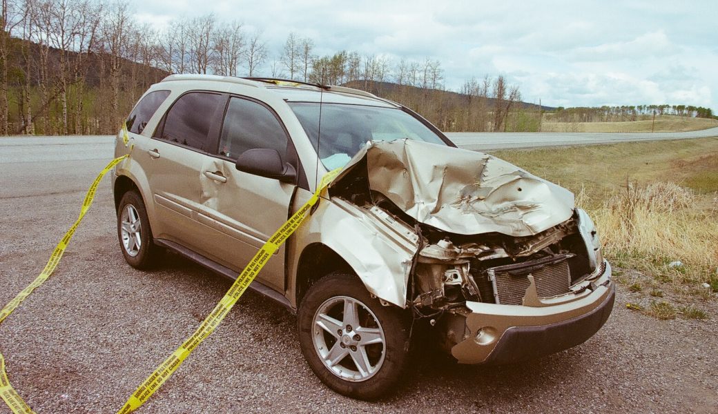 car wreck along the Cowboy Trail