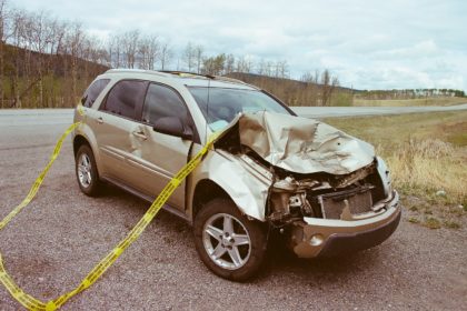 car wreck along the Cowboy Trail