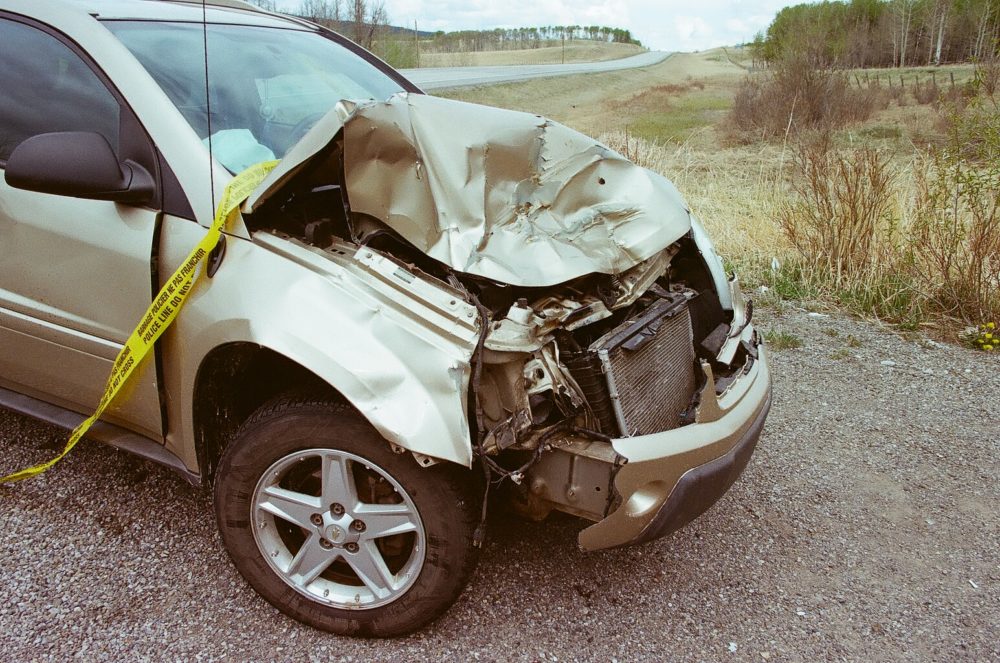 car wreck along the Cowboy Trail