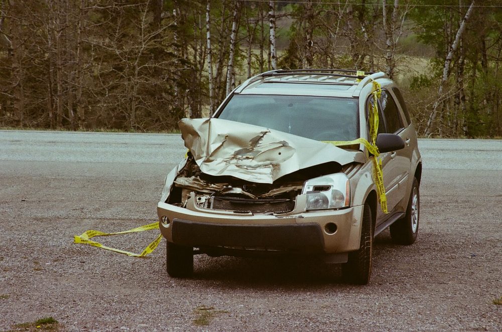 car wreck along the Cowboy Trail