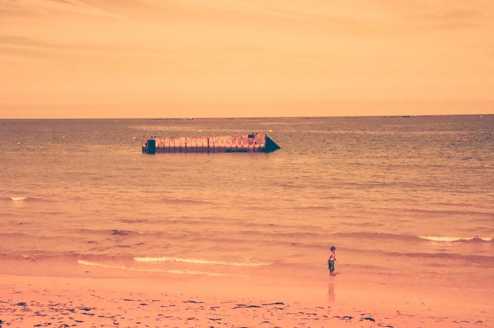 Mulberry harbour at Gold Beach (Arromanches, France)