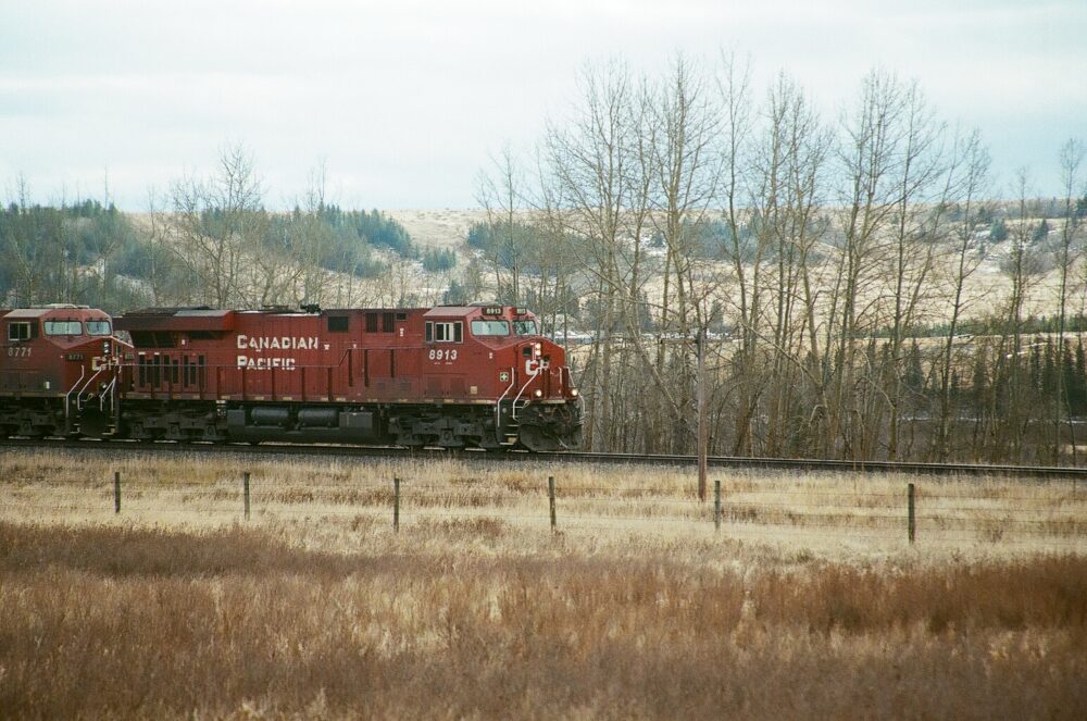 Canadian Pacific locomotive train at Glenbow Ranch Provincial Park